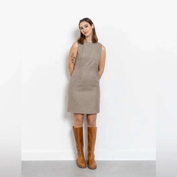 Vintage Laura Ashley Houndstooth Wool Sheath Mini Dress career office twee - Picture 3 of 10